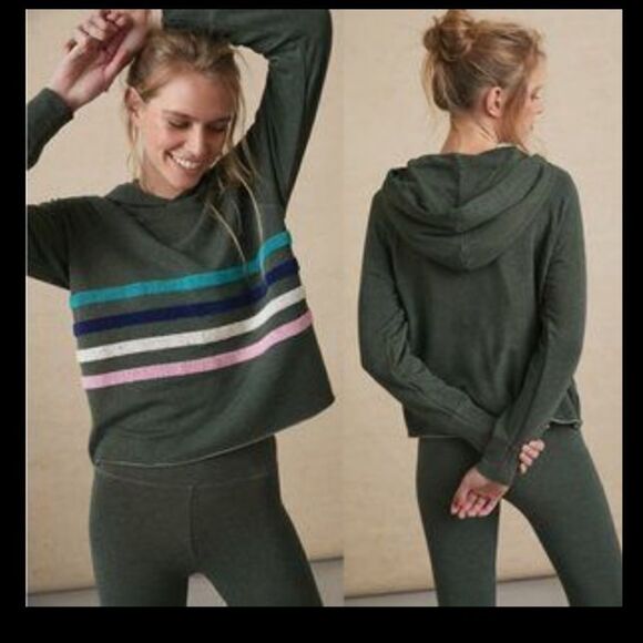 Anthropologie Sundry Galen Chenille Striped Hoodie NWT - Picture 1 of 5
